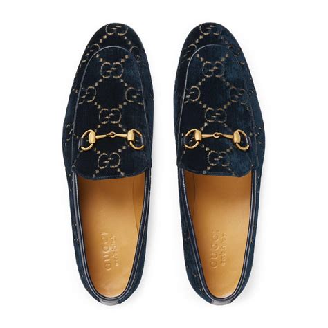 gucci jordaan gg velvet loafer men's|Gucci blue velvet.